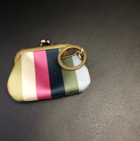 Coach Handbags - *Price Firm* Coach Legacy Stripe Kiss Lock Coin Purse